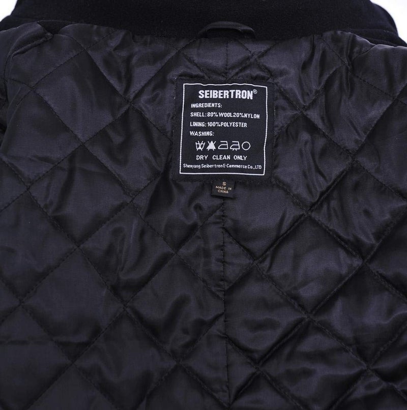Seibertron Men's Woolen Coat US Navy Type 80% Wool USN Pea Coat Black 3XL - Image 5